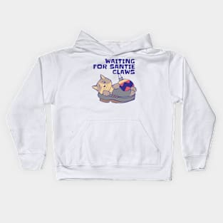 Waiting for Santie Claws Cat Kids Hoodie